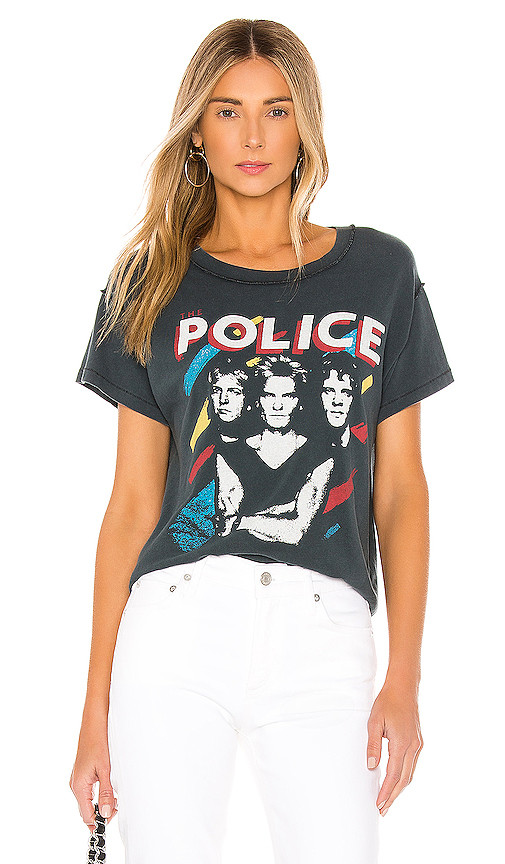DAYDREAMER The Police Painted Reverse Girlfriend Tee in Black. - size XS (also in S,M,L) | Revolve Clothing (Global)