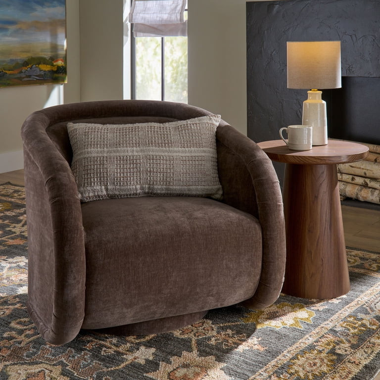 Better Homes & Gardens Sienna Modern Swivel Chair, Coffee Velvet Fabric | Walmart (US)