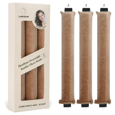 Overnight Blowout Rods Jumbo Heatless Hair Curler Heatless Curls Satin Jumbo Flexi Rods to Sleep in Soft Heat | Walmart (US)
