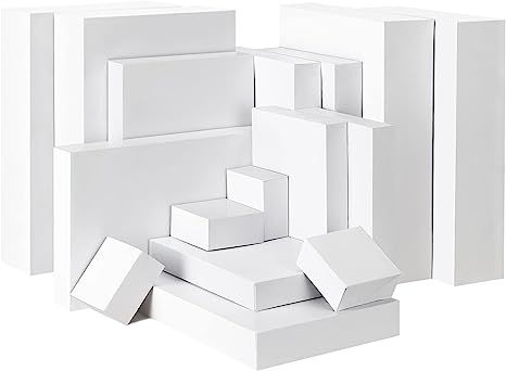 Amazon.com: Moretoes 16 Pack White Gift Boxes with Lids Assorted Sizes, 4 Inch Deep Robe Boxes fo... | Amazon (US)
