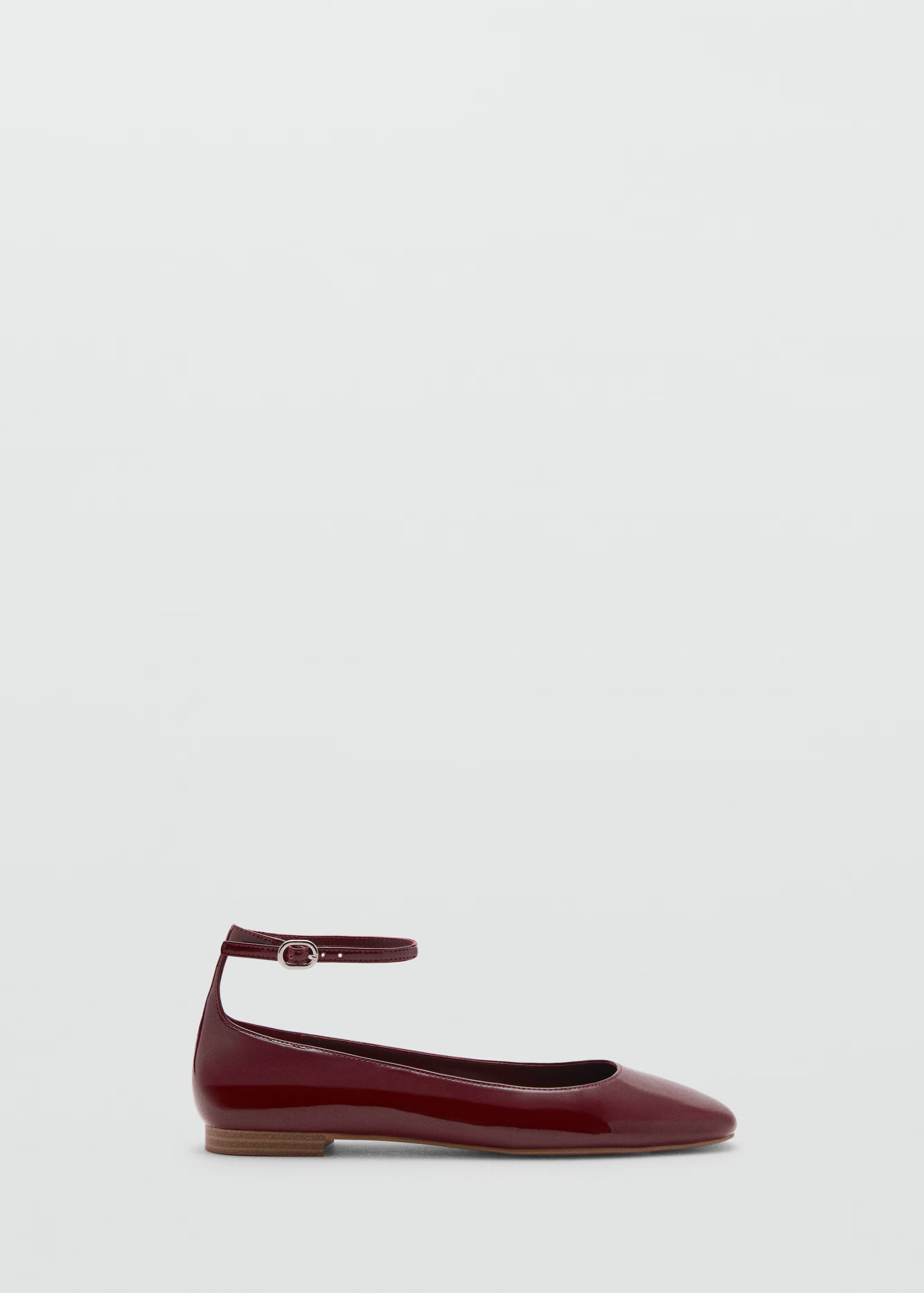 Patent leather-effect ballet flats - Woman | MANGO United Kingdom | MANGO (UK)