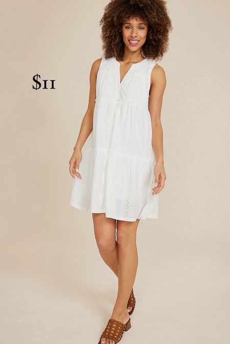 Maurices Knit Eyelet Sleeveless Babydoll Dress / white dress / summer dress 

#LTKFindsUnder50 #LTKSaleAlert #LTKOver40