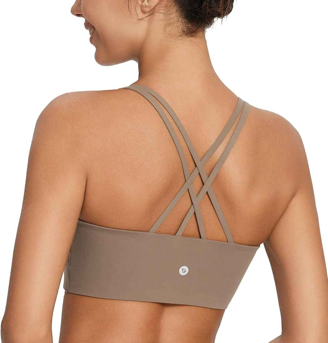 BALEAF Nuleaf Sports Bras for Women, Strappy Longline Yoga Padded Bras, High Impact Molded Cups W... | Amazon (US)