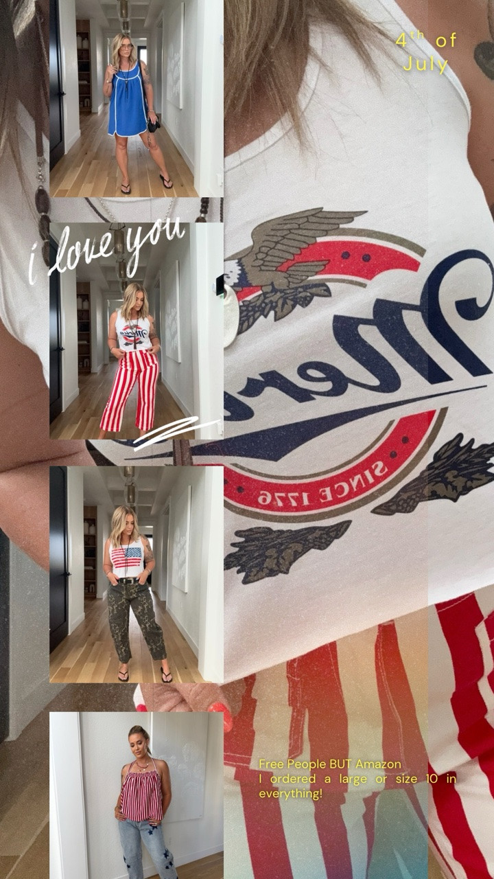 Free People inspired Fourth of July outfits! Memorial Day. Red white and blue outfits.

#LTKootd #LTKgrwm #LTKMidsize
