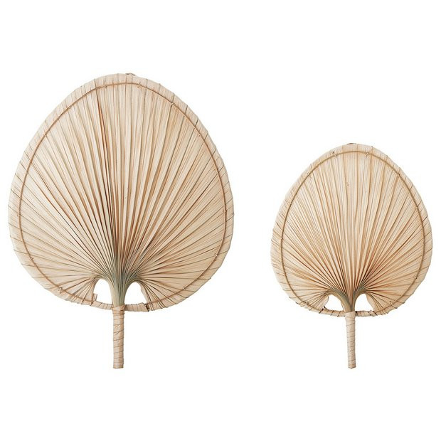 Bloomingville Palm Leaf Wall Décor - Set of 2 - Natural | Habitat UK