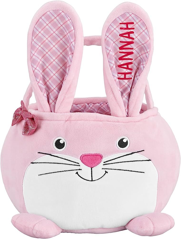 Let's Make Memories Personalized Furry Critter Easter Basket for Kids - Pink Bunny | Amazon (US)