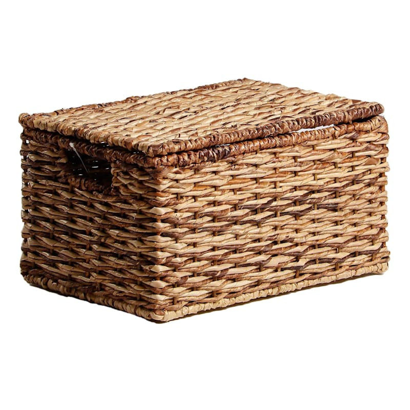 Bacburi Woven Abaca Storage Basket with Lid, Medium | At Home