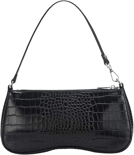 JW PEI 90s Shoulder Bag for Women Vegan Leather Crocodile Purse Classic Clutch Handbag | Amazon (US)