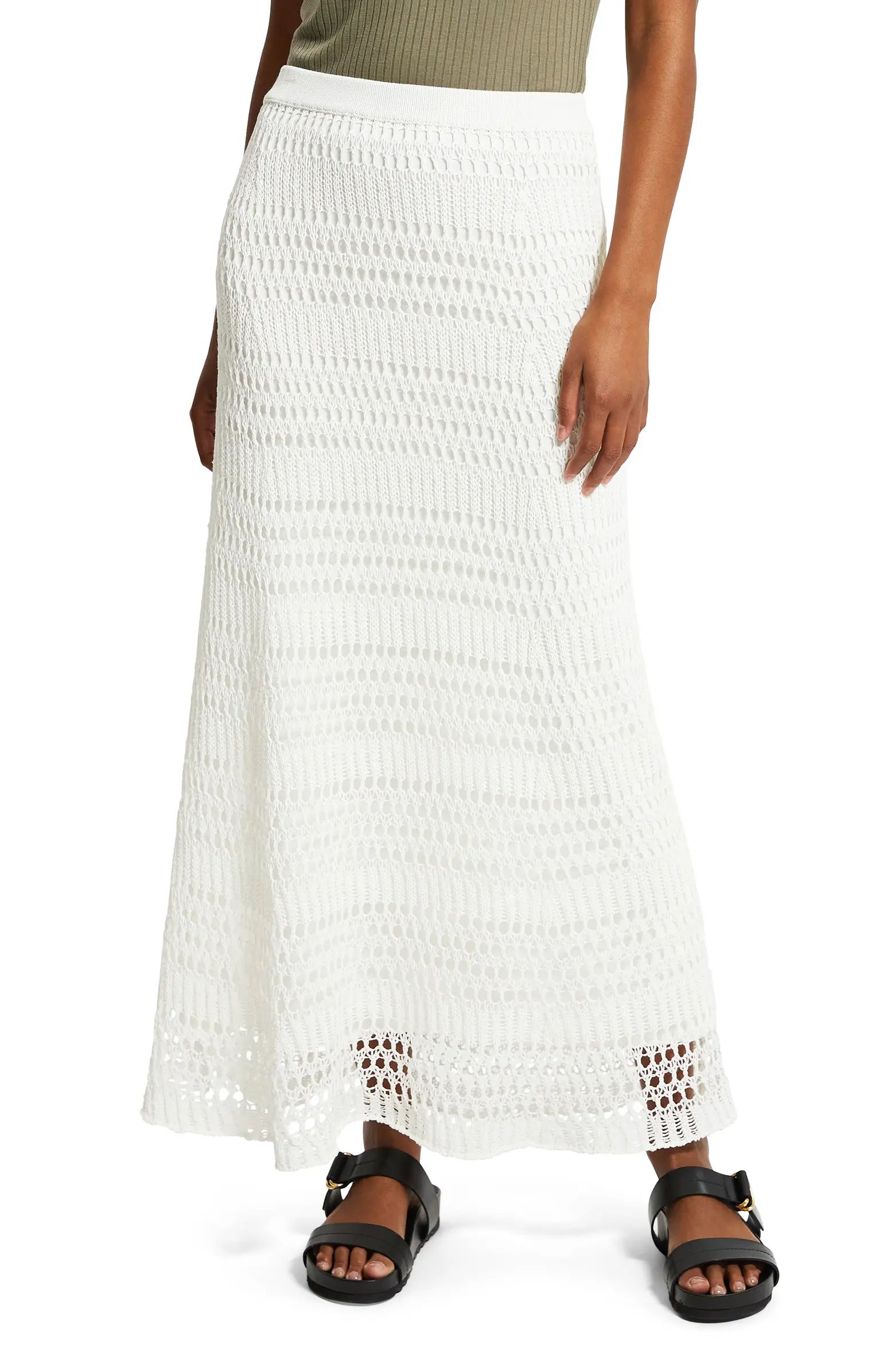 Tissage Open Stitch Cotton Blend Maxi Skirt | Nordstrom