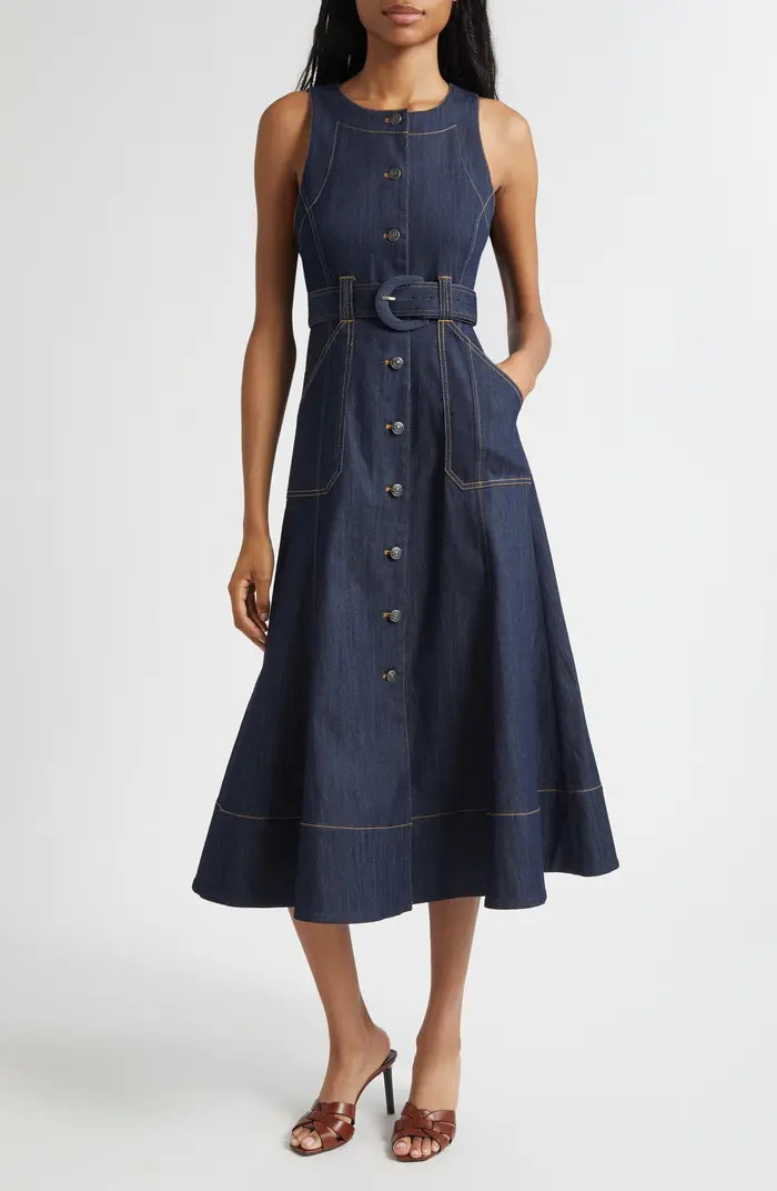 Cinq à Sept Cezanne Denim Midi Dress | Nordstrom | Nordstrom