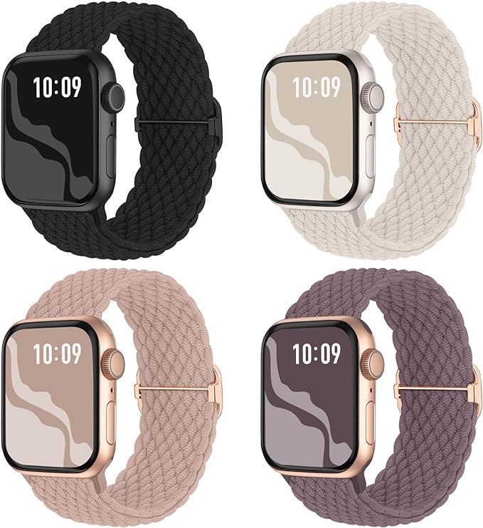 Braided Stretchy Solo Loop Compatible for Apple Watch Band 38mm 40mm 41mm 42mm 44mm 45mm 49mm for... | Amazon (US)