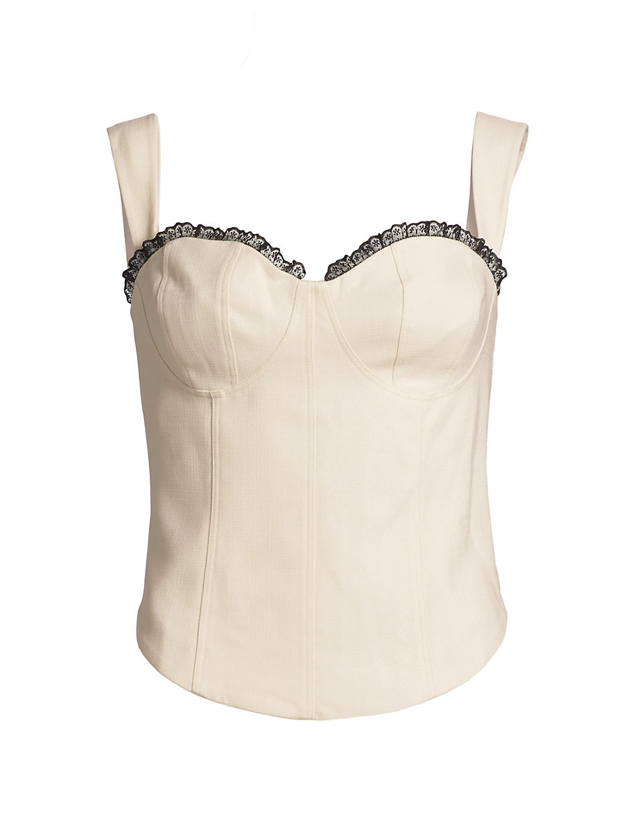 Women's Alisa Seamed Bustier Top - Ivory - Size 0 | Saks Fifth Avenue
