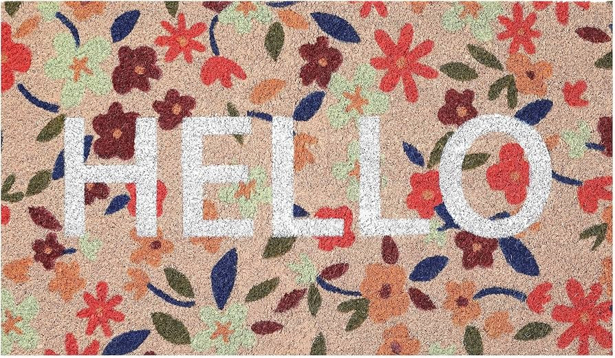 Folkulture Hello Door Mat Outdoor, Eco Friendly Hello Mats for Front Door, 28" x 16" Inch Welcome... | Amazon (US)