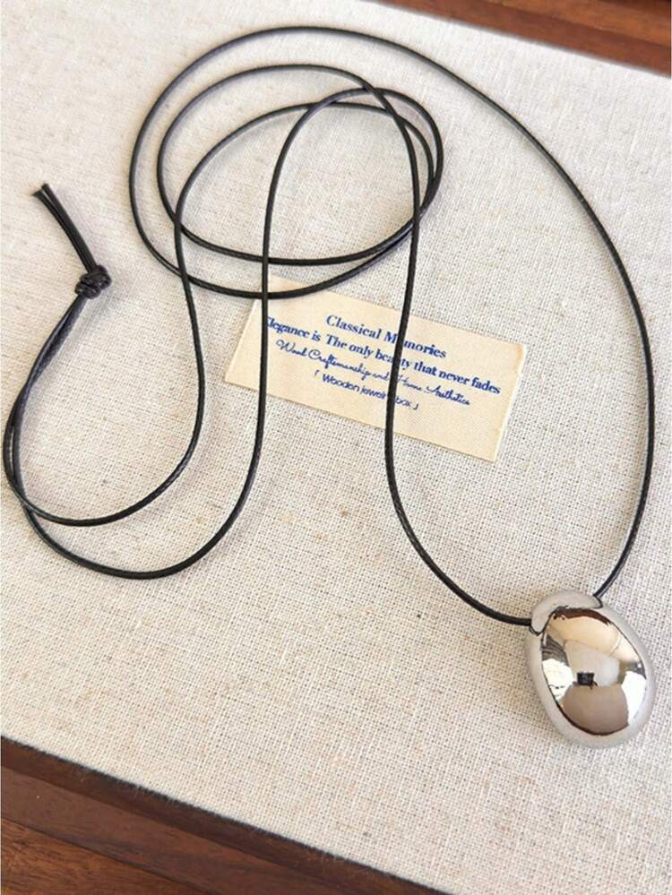 1pc Fashion Versatile Long Bean Wax Rope Necklace Women's Internet Celebrity Ins Blogger Same Sty... | SHEIN