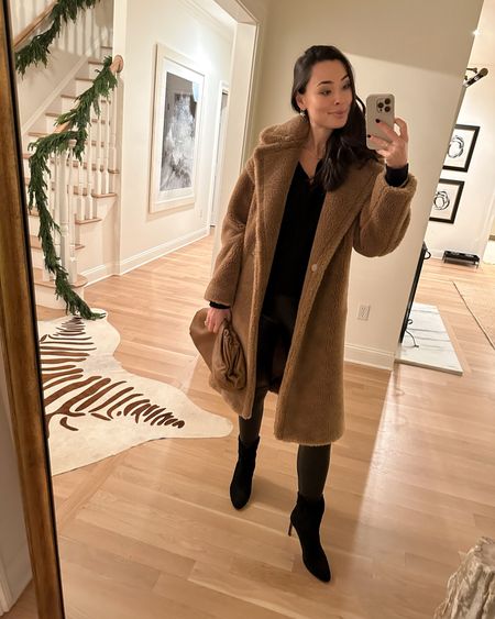 Kat Jamieson wears a Gerard Darel teddy coat (similar below!) Winter outfit, cozy, booties, Bottega clutch. 

#LTKshoecrush #LTKSeasonal #LTKHoliday