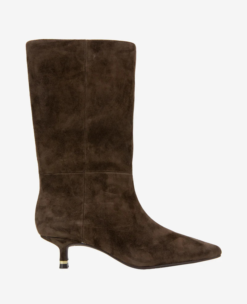 Kenneth Cole | Meryl Suede Bootie in CHOCOLATE SUEDE | Kenneth Cole