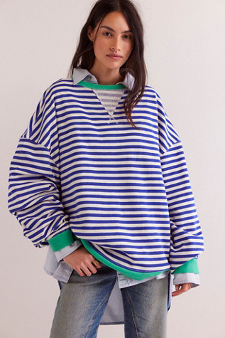 Classic Striped Oversized Crewneck | Free People (Global - UK&FR Excluded)