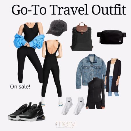 Cute and comfy travel outfit
Travel Jumpsuit Nike Sneakers Baseball Hat Belt Bag Backpack Jean Jacket Lululemon Old Navy Walmart

#LTKsalealert #LTKtravel #LTKstyletip