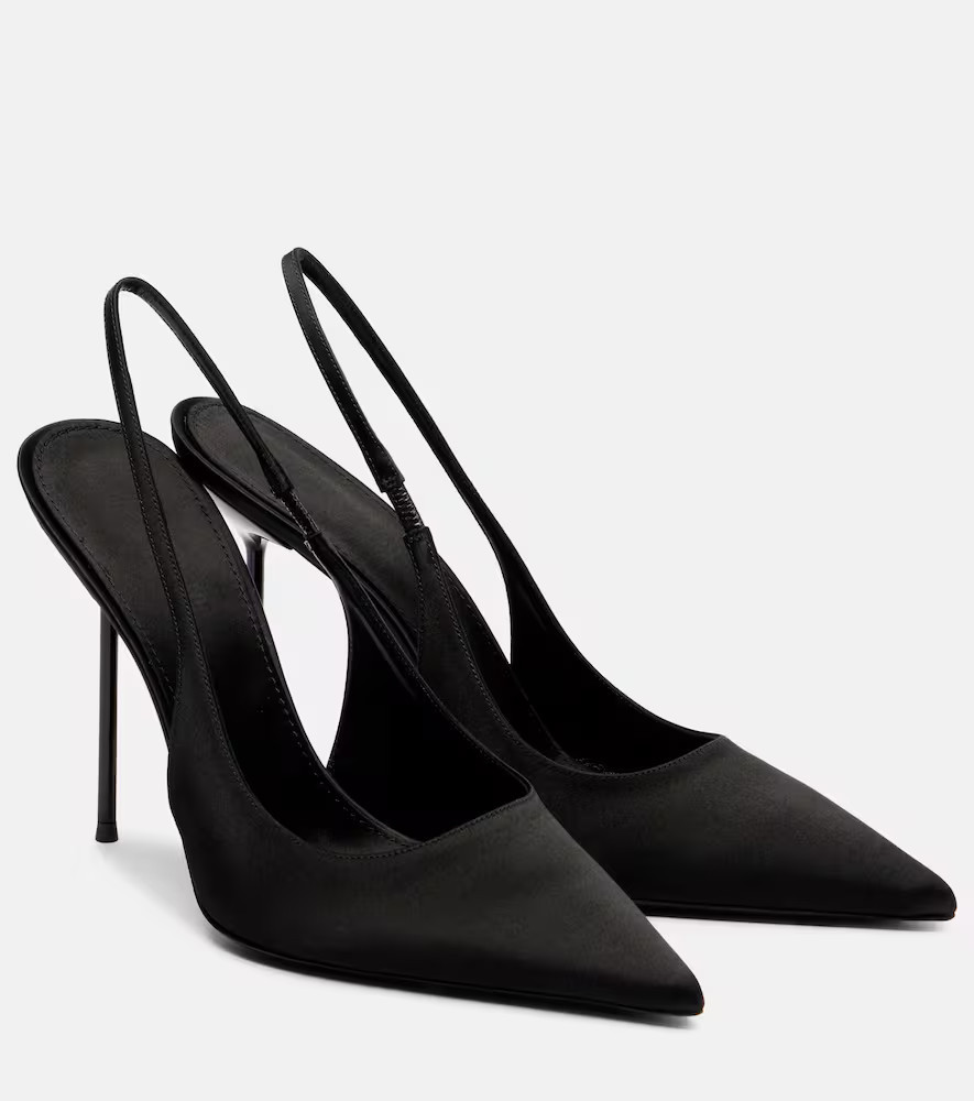 Paris Texas Lidia 105 satin slingback pumps | Mytheresa (US/CA)