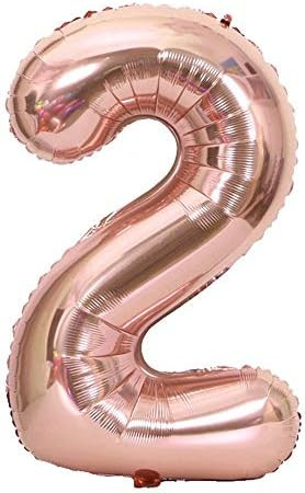 Tellpet Rose Gold Number 2 Balloon, 40 Inch | Amazon (US)