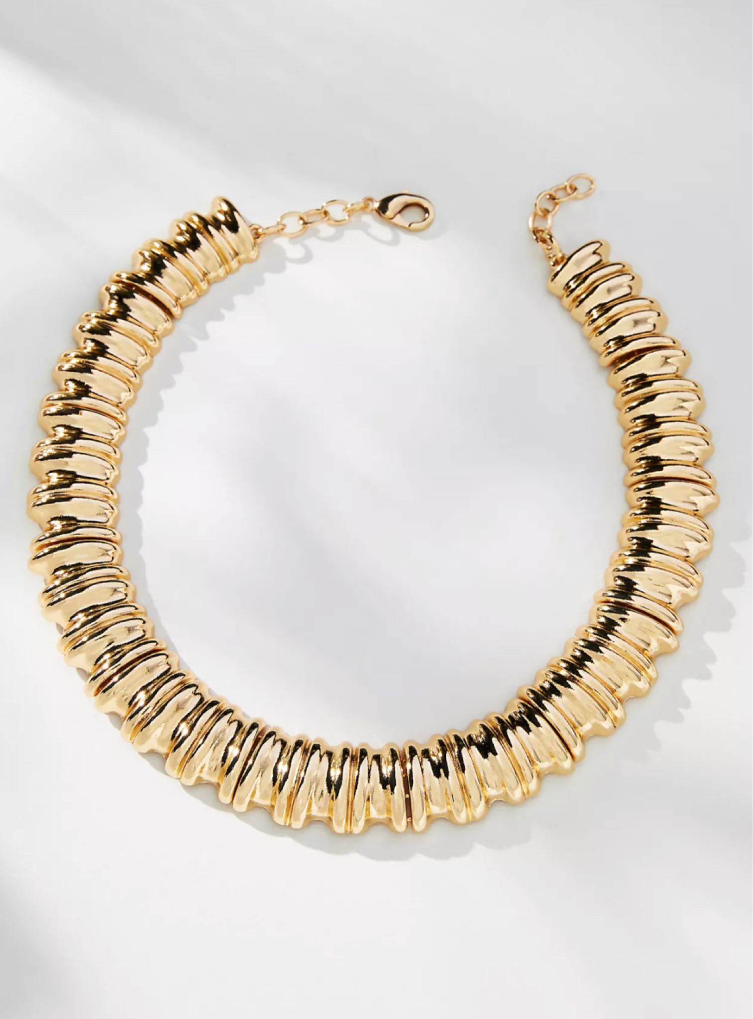 Anthropologie Gold Chunky Ribbed Metal Necklace #accessories   

#LTKbeauty #LTKstyletip #LTKGiftGuide