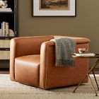 Shaw Leather Swivel Chair | West Elm (US)