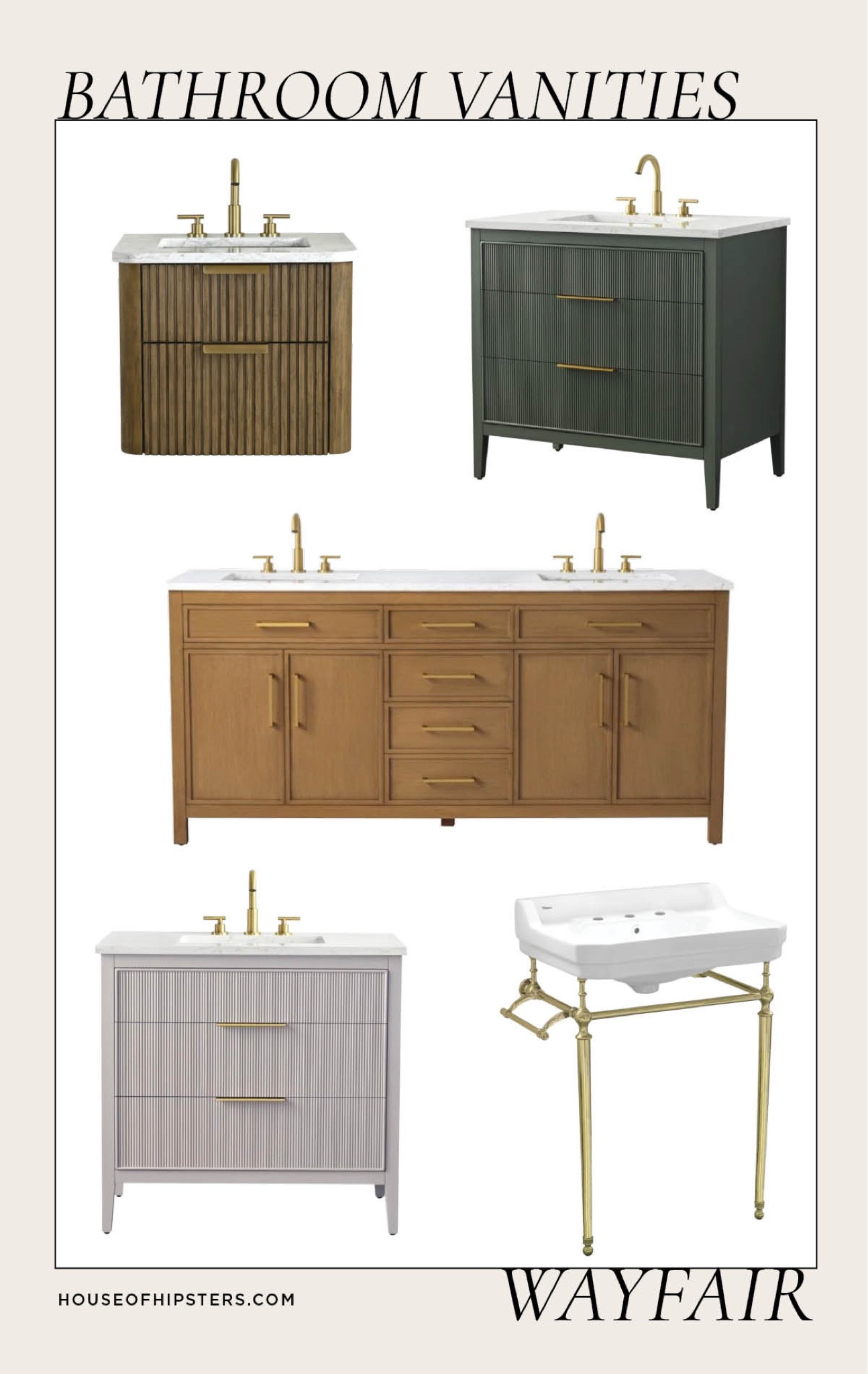 Bathroom vanities for your next bathroom renovation. Affordable double vanity and single sink options to fit every budget. 

@wayfair #wayfair #wayfairpartner 

Bathroom vanity, budget friendly, interior design, small vanity, console sink, bathroom renovation, bathroom remodel, wall mount vanity, vanity for a small space, powder room  

#LTKHome #LTKSaleAlert