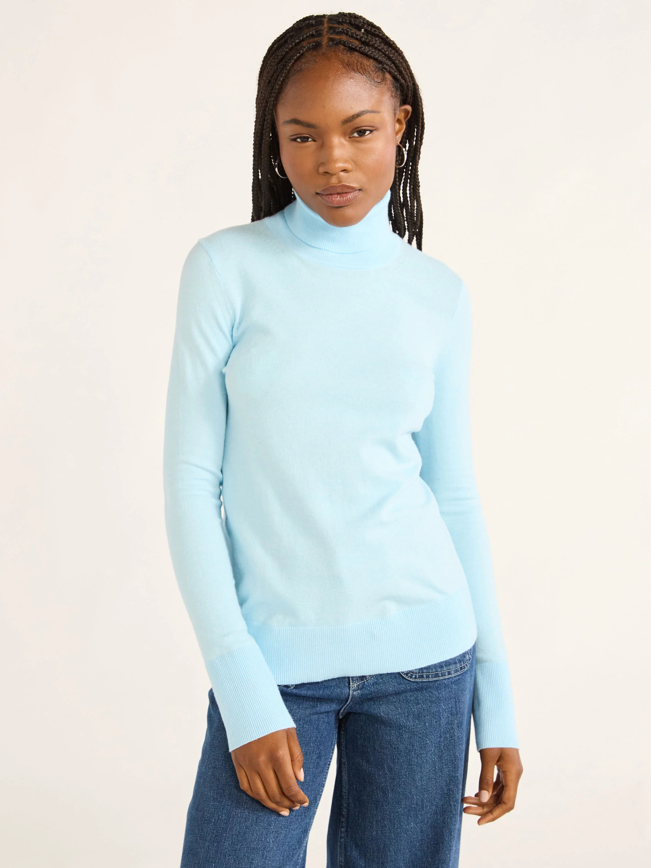 Free Assembly Women’s Cozy Yarn Classic Turtleneck Sweater with Long Sleeves, Lightweight, Size... | Walmart (US)