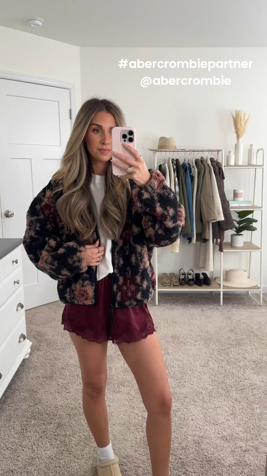 #abercrombiepartner 🤎 another casual fall outfit I’m in love with & is on sale!!! 
+ Sherpa jacket: xs
+ white tee: xs 
+ satin shorts: xs 

Cozy outfit
Casual outfit
Fall outfit
Abercrombie sale
Errands outfit 
Weekend outfit 

Use code AFLTK to get an additional 25% off everything at checkout from 9/26/25-9/29/25 in US/CA.
Excludes clearance and gift cards. See details online.
Exclusions: Gift Cards & Clearance
20% off Almost Everything from 9/25-9/29
Sale Vitals: *Offer valid in stores and online September 25, 2025 to September 29, 2025 in US/CA. Exclusions apply as indicated. Online price reflects discount.

#LTKFindsUnder100 #LTKFallSale #LTKSeasonal