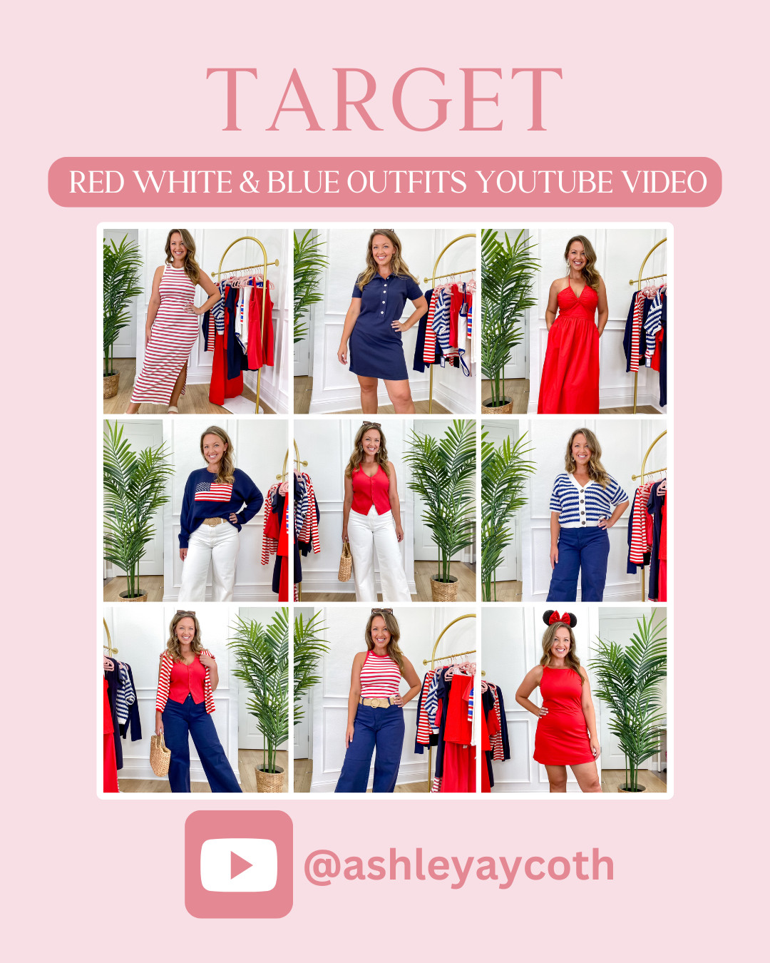Target Haul YouTube Video: 10 Red White and Blue outfits from Target! 

I am 5'5" Size 8/10 Wearing Medium in tops/dresses and Size 10 in jeans!

#redwhiteandblueoutfits
#target #targetstyle #targethaul #4thofjuly #july4th #americanflagsweater #reddress #widelegjeans #whitejean #midsize #size8 #size10 

 #LTKSeasonal #LTKMidsize #LTKFindsUnder50