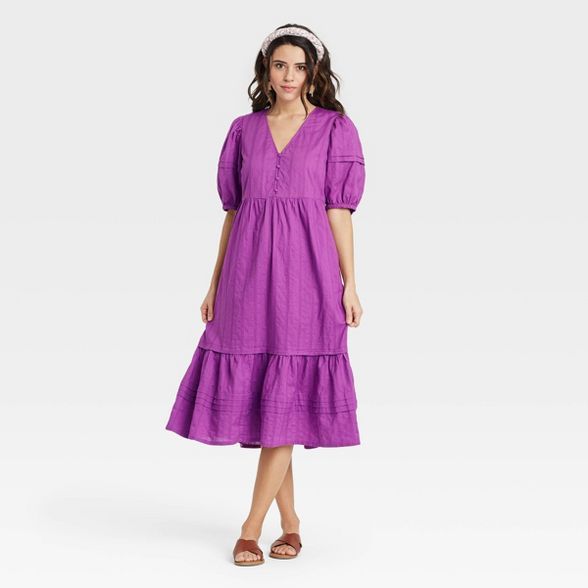 Women's Puff Elbow Sleeve Dress - Universal Thread™ | Target