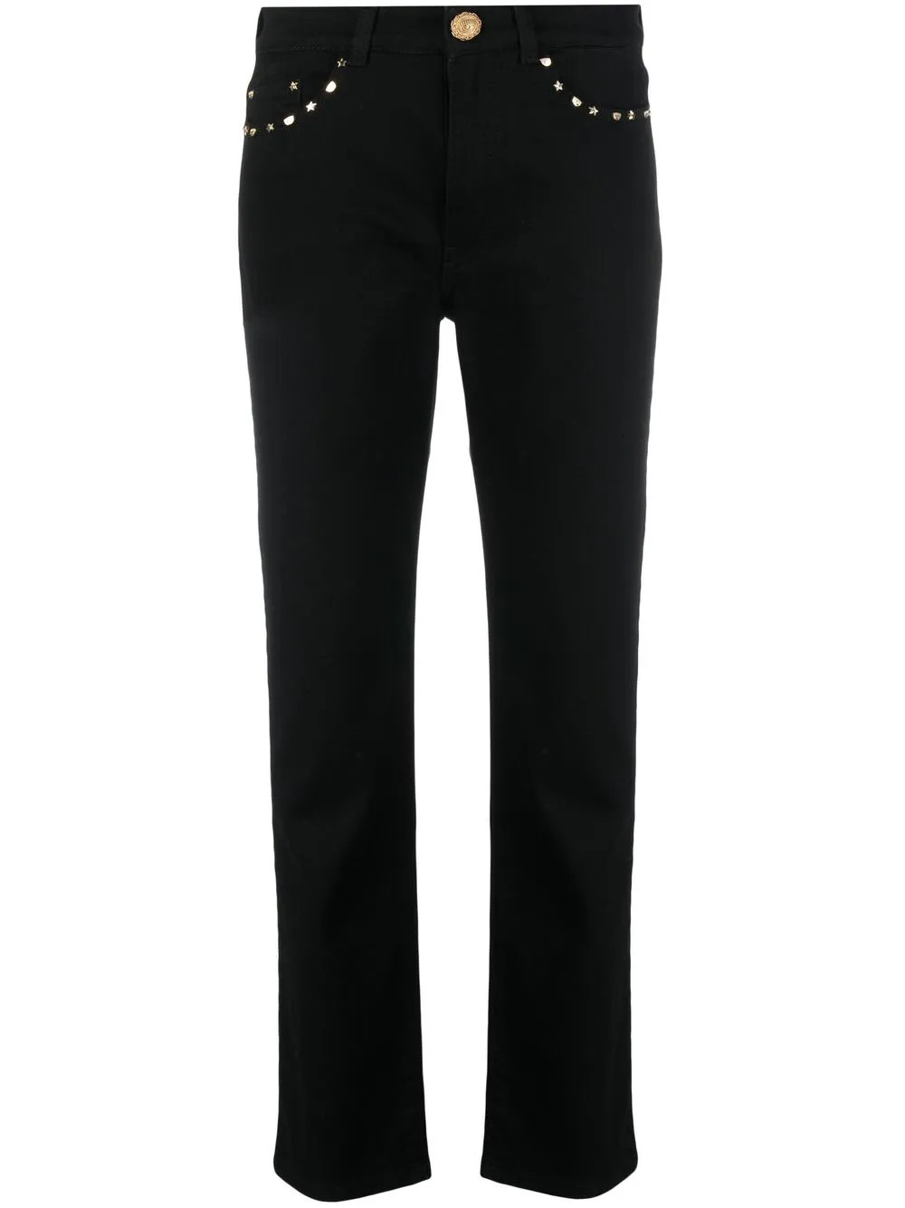 Chiara Ferragni Studded straight-leg Jeans | Black | FARFETCH BR | Farfetch (BR)