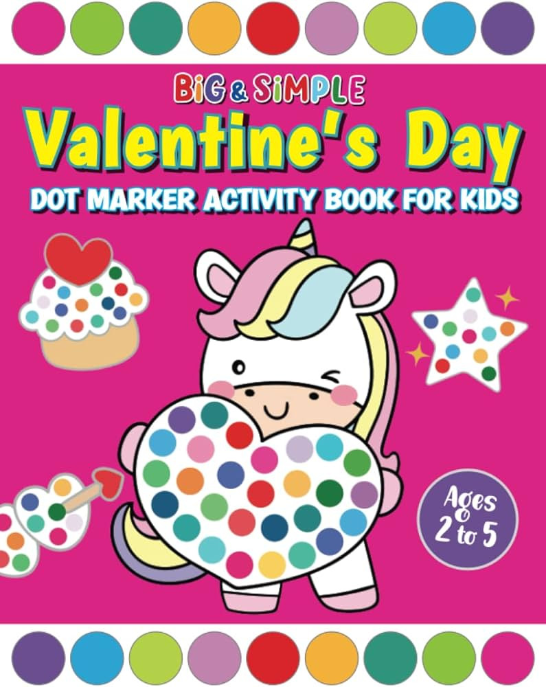 Big & Simple Valentine's Day Dot Marker Activity Book for Kids Ages 2-5: 48 Easy Big Dot Valentin... | Amazon (US)