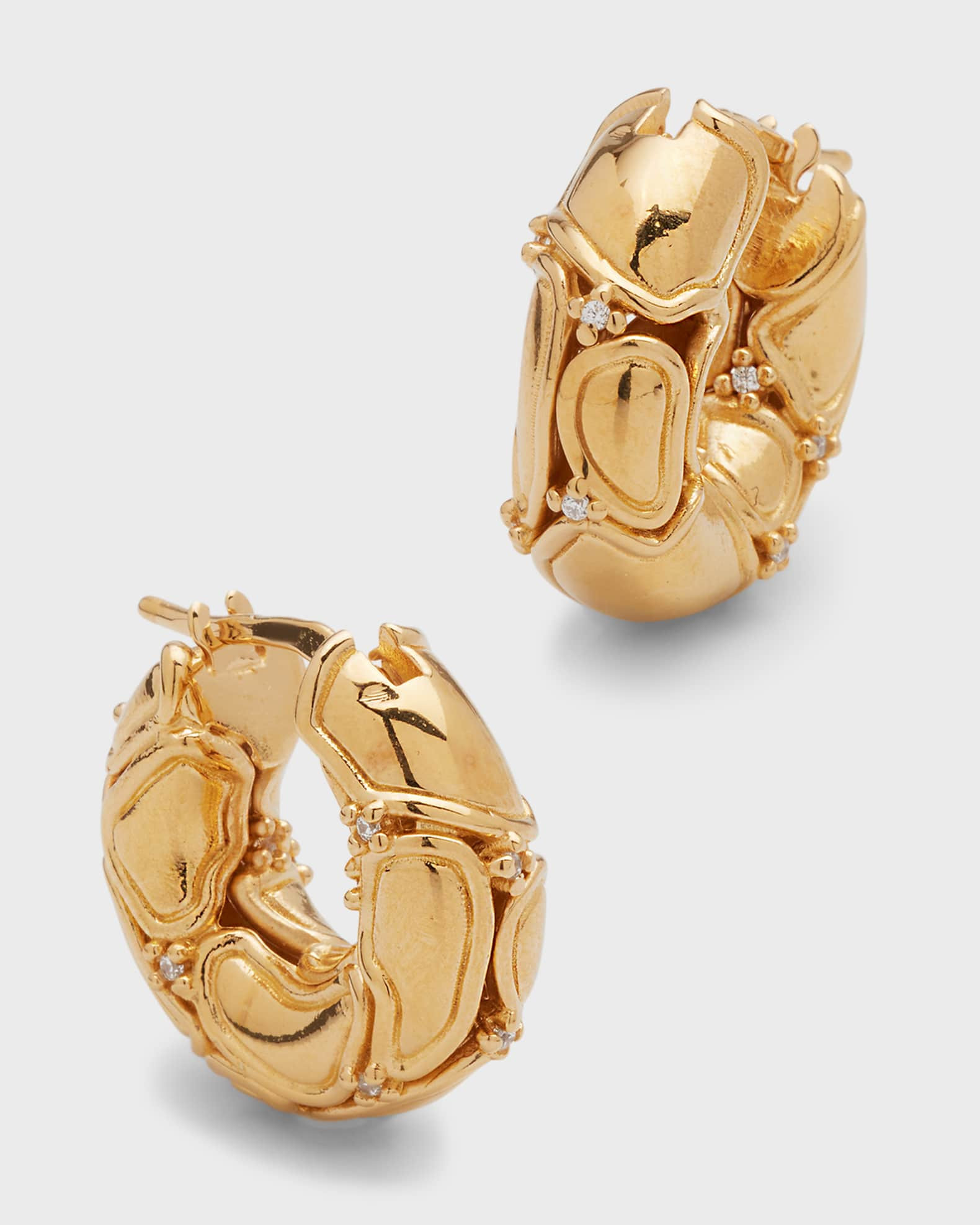 18k Gold-Plated Sterling Silver Crystal Huggie Earrings | Neiman Marcus