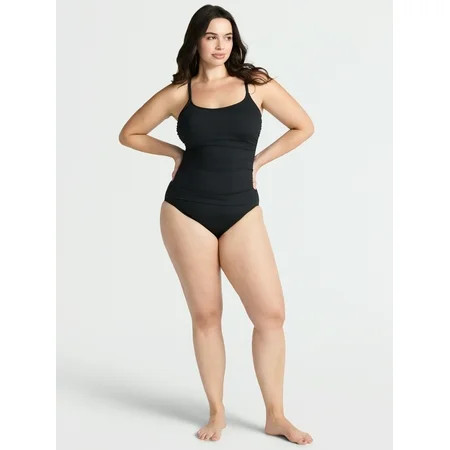 Time and Tru Women’s and Women’s Plus Classic One Piece Swimsuit, Sizes XS-2X | Walmart (US)