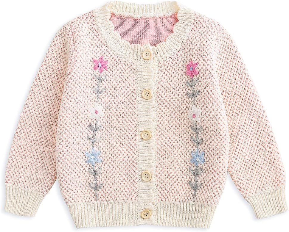 Simplee kids Baby Sweater Cardigan Jacquard Cable-Knit Spring Coat Long Sleeve Cardigan for Baby ... | Amazon (US)
