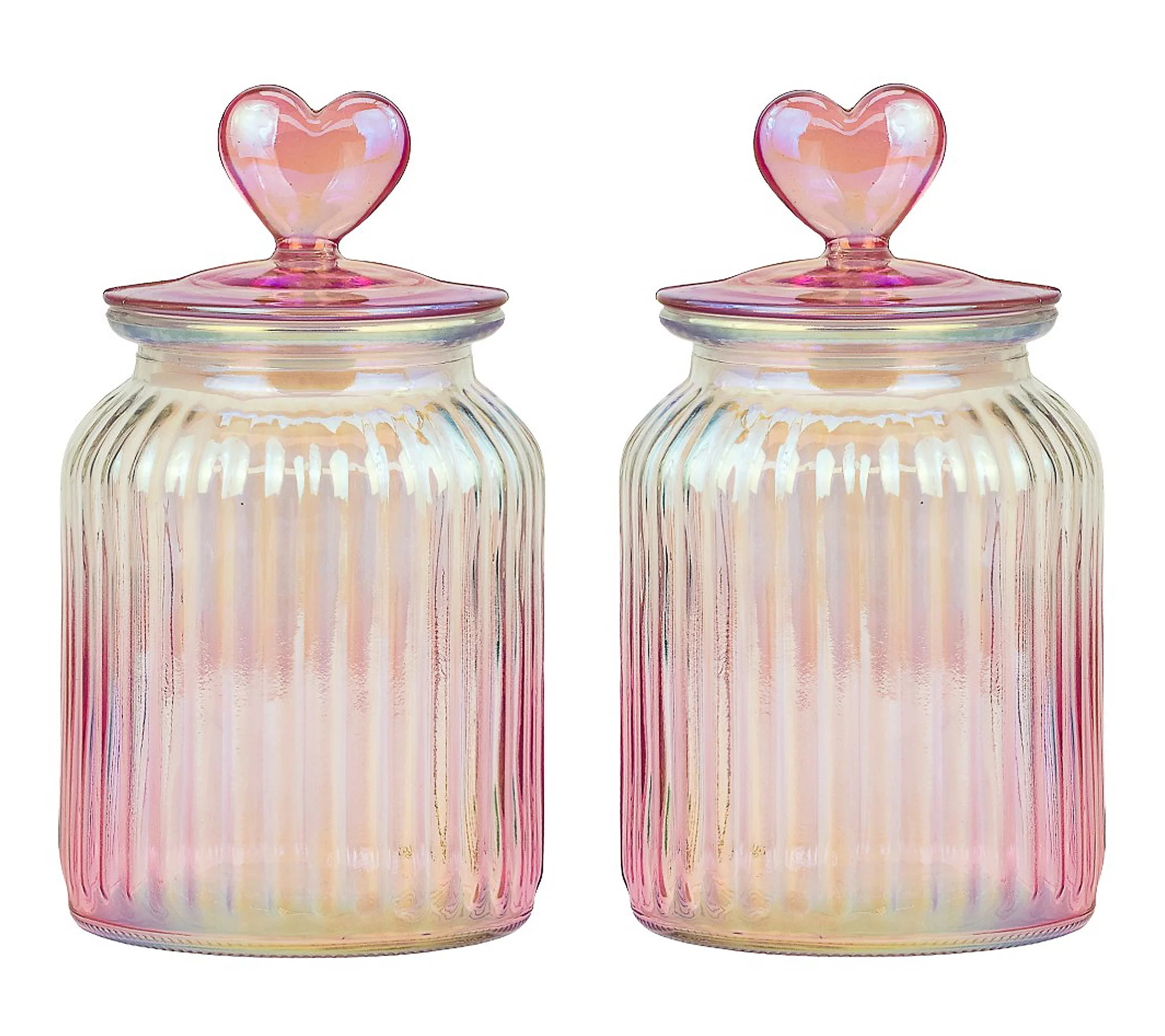 10 Strawberry Street Set of 2 Ombre Heart Canis ter | QVC