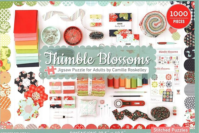 Thimble Blossoms Jigsaw Puzzle for Adults by Camille Roskelley: 1000 Pieces, Dimensions 28” x 2... | Amazon (US)