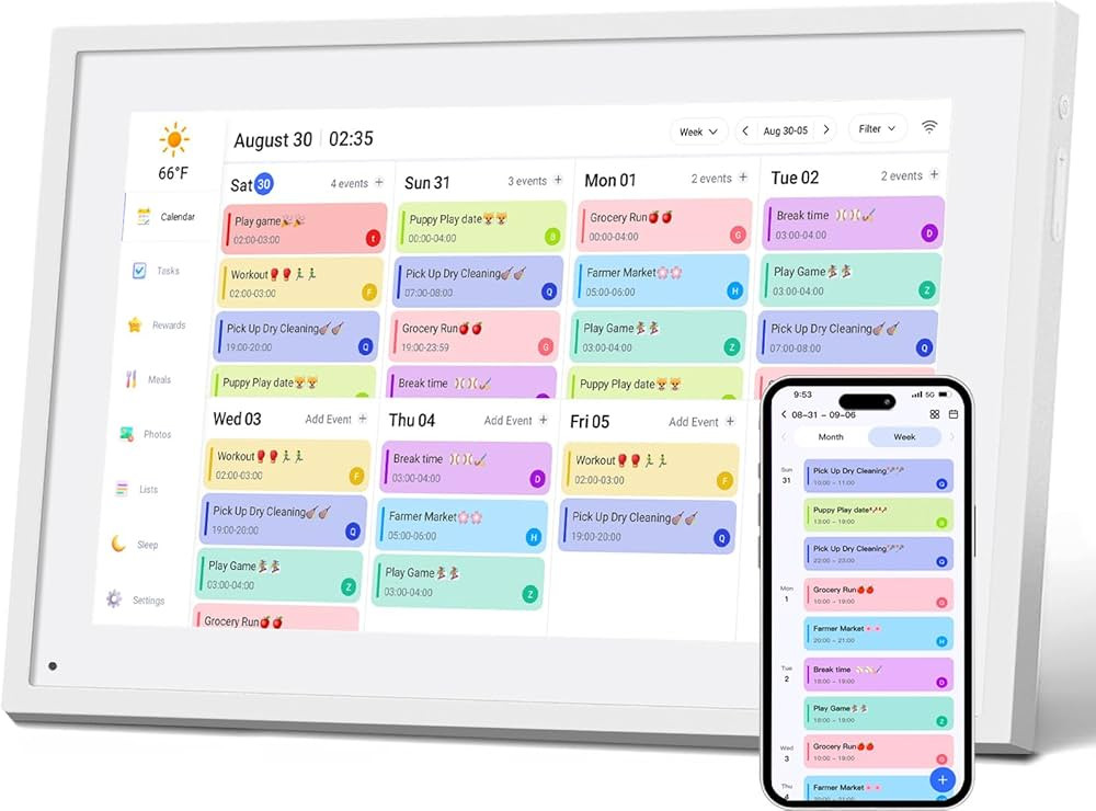 10.1 Inch Smart Digital Calendar Planner & Chore Chart, IPS HD Touchscreen Interactive Display, S... | Amazon (US)