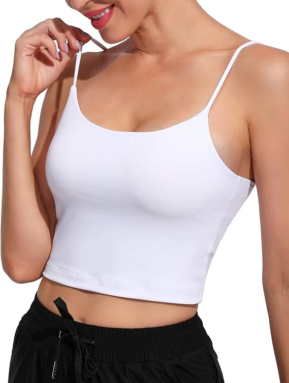 OUGES Longline Yoga Bra Workout Sports Bra Cami for Women | Amazon (US)