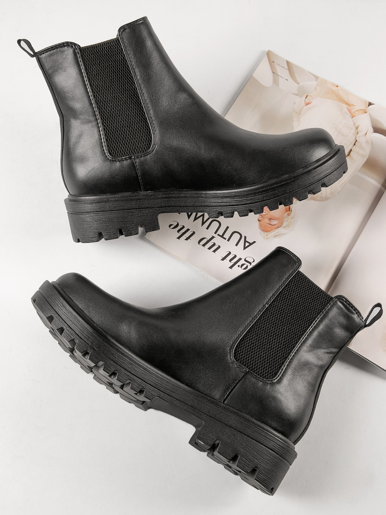 Faux Leather Ankle Chelsea Booties | SHEIN
