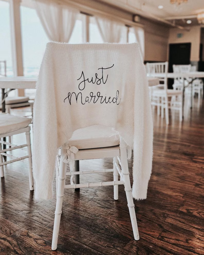 Ready to Ship Just Married Bridal Cardigan | Embroidered Bride Sweater | Bride Getting Ready Outf... | Etsy (US)