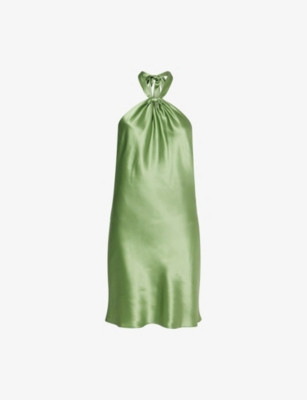 Opaline Halter-Neck Silk Mini Dress | Selfridges