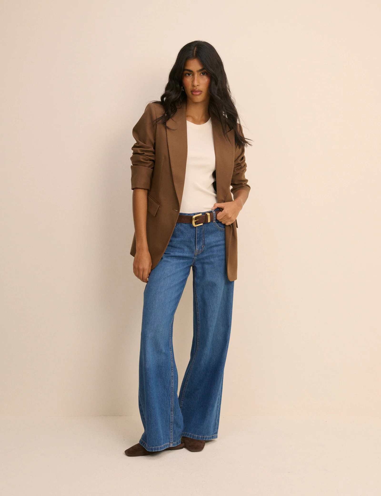 Brown Single Breasted Alexa Blazer | Nobody's Child