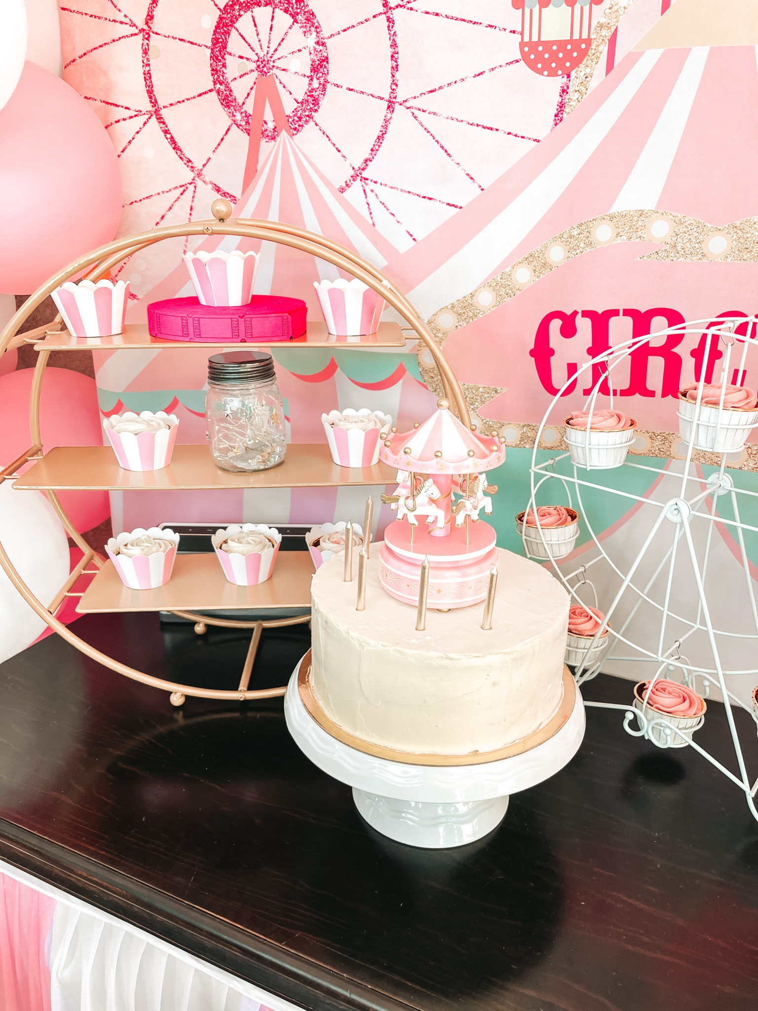 Pink and white circus party 🎪 

Cake stand, cupcake stand, gluten-free + vegan cake mix, backdrop, table skirt, backdrop stand, and party supplies.

#jenniferxerin #stylewithjen #birthdayparty #amazonfinds #partydecor #circusparty

#LTKfamily #LTKparties #LTKkids