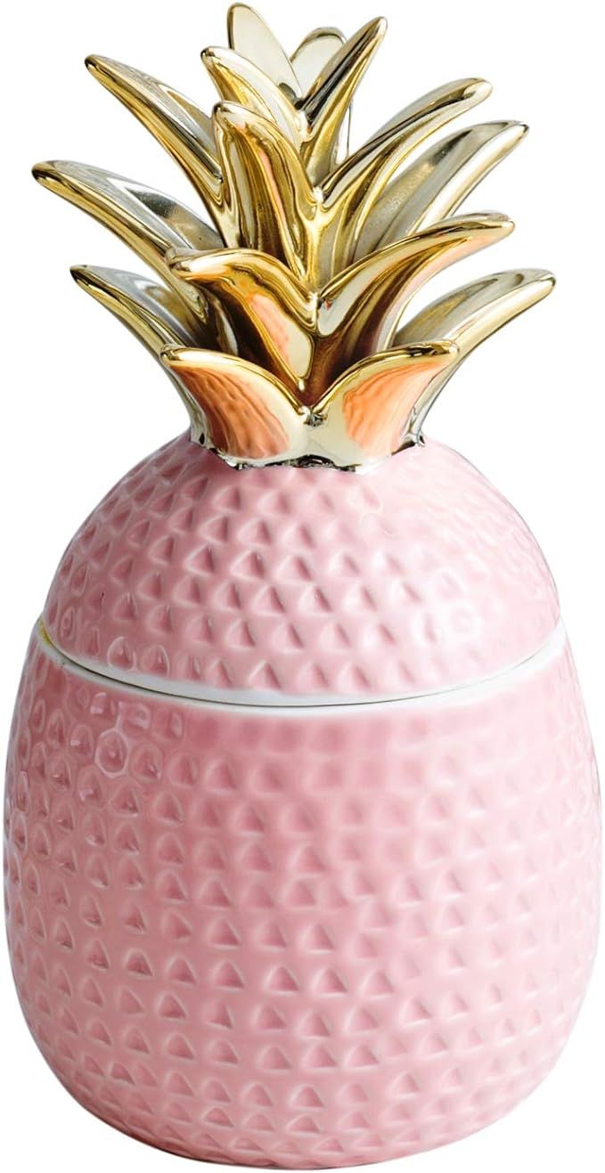 Jojuno 9" Ceramic Pineapple Centerpiece Decor Ananas Ceramic Candy Cookie Storage Jars, Figurine ... | Amazon (US)