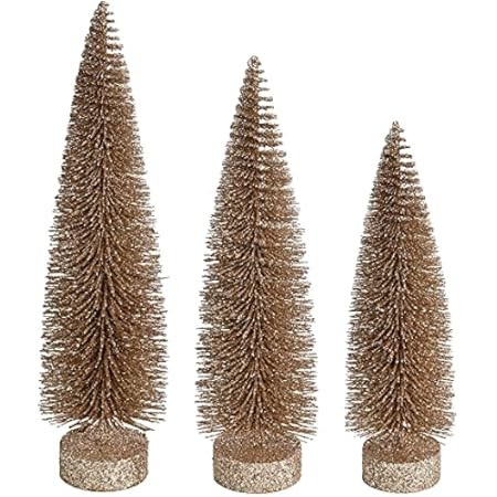 Vickerman 703243-8"-10"-12" Champagne Brush Tree Set/3 (LS220638) Christmas Decorative Tree | Amazon (US)