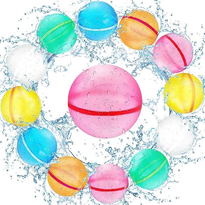 Reusable Water Balloons, Easy Quick Fill & Self-Sealing Water Bombs,Splash Bomb Water Balls Summe... | Amazon (US)
