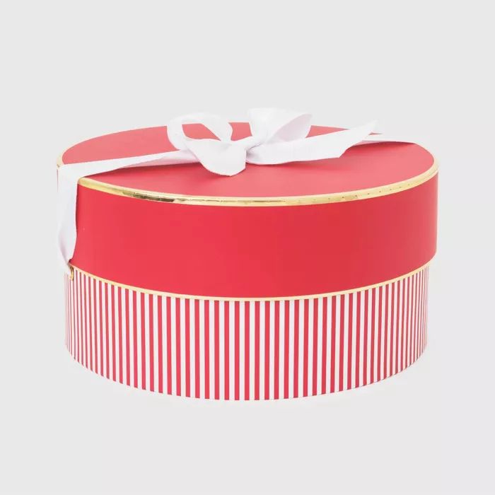 Red and White Pinstripe Large Round Box - Sugar Paper&#8482; | Target