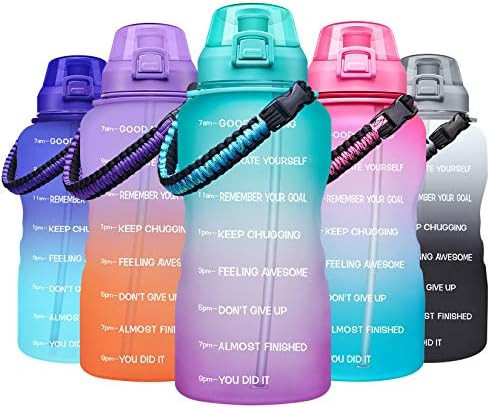 Giotto Large 1 Gallon Motivational Water Bottle with Paracord Handle & Removable Straw - Leakproo... | Amazon (US)